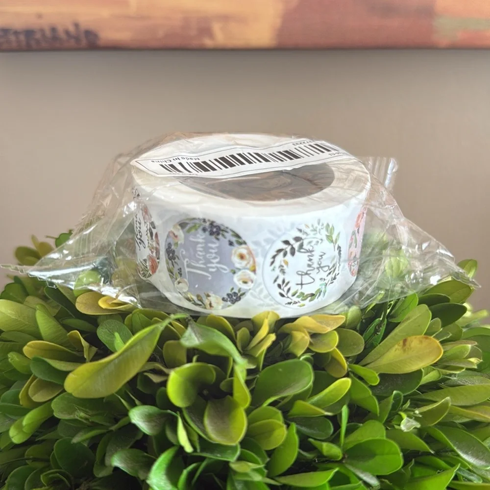 THANK YOU 🌸FLORAL🌸 500pcs ROUND STICKER ROLL 🌟NWT🌟 - Picture 6 of 8